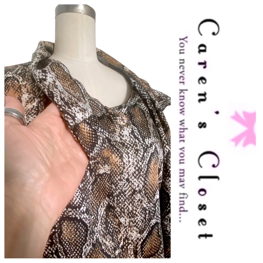 Zara Snake Print Blouse - Brown and Black - Picture 7 of 9